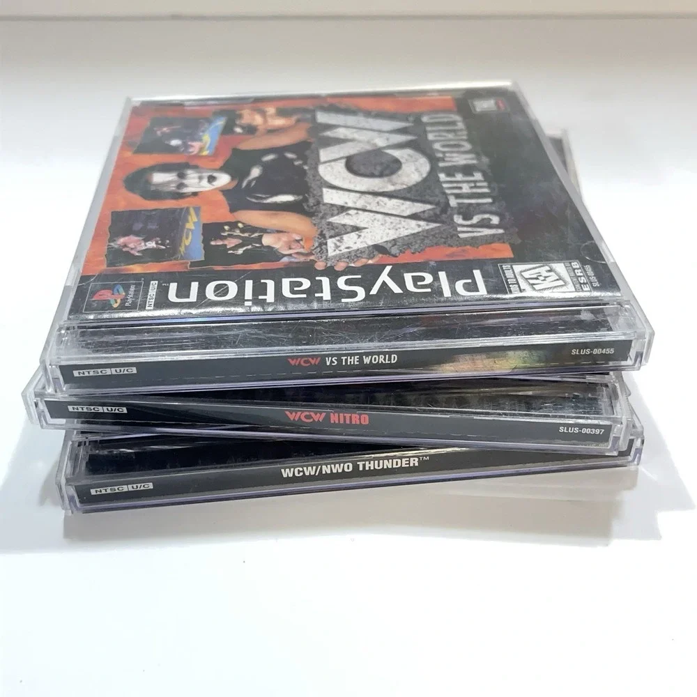 PS1 WCW Wresting Games Lot Of 3  WCW Nitro, Vs The World, WCW NWO Thunder CIB